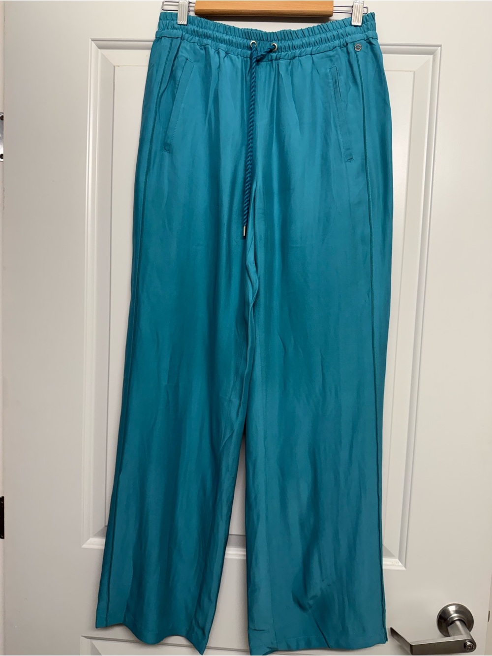Turquoise Drawstring Waist Pant - Picture 2 of 2
